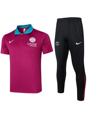 Paris saint-germain polo maillot entraînement uniforme de football homme rouge sportswear kit de football hauts maillot de sport 2024-2025