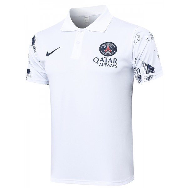 Paris saint-germain polo jersey training uniform men's soccer sportswear football white navy kit tops sports shirt 2024-2025