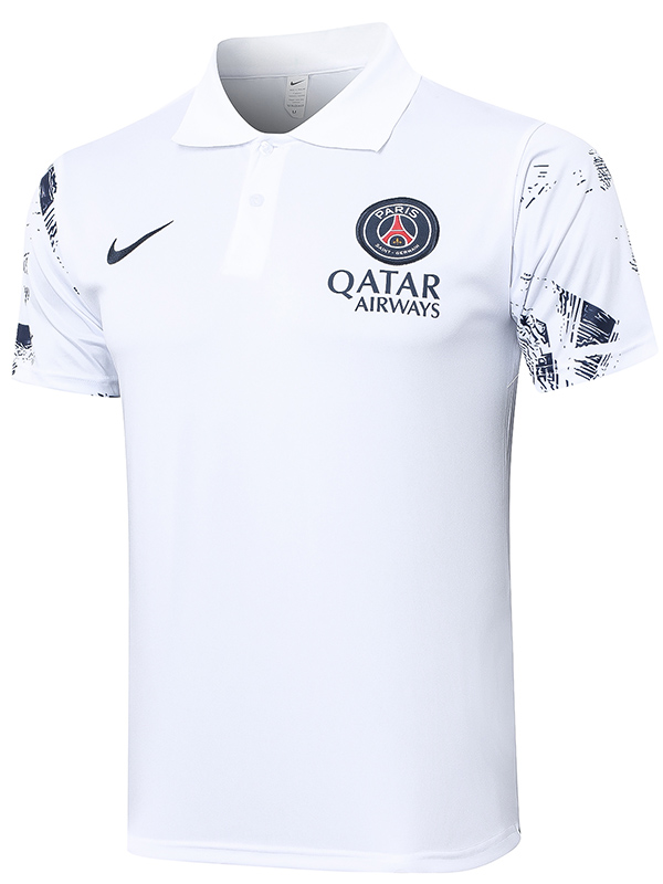 Paris saint-germain polo jersey training uniform men's soccer sportswear football white navy kit tops sports shirt 2024-2025