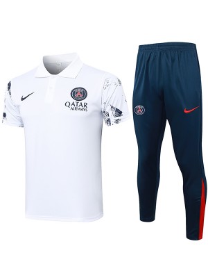 Paris saint-germain polo jersey training uniform men's soccer sportswear football white navy kit tops sports shirt 2024-2025