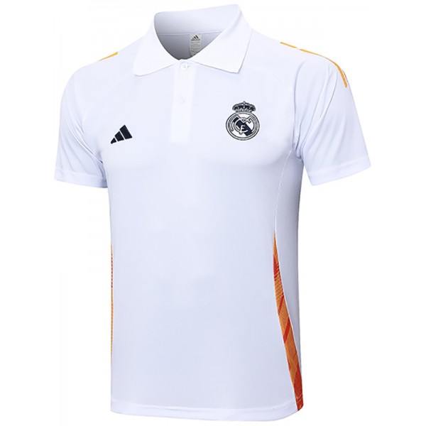 Real madrid polo jersey training uniform men's soccer sportswear football kit tops sports white navy shirt 2024-2025