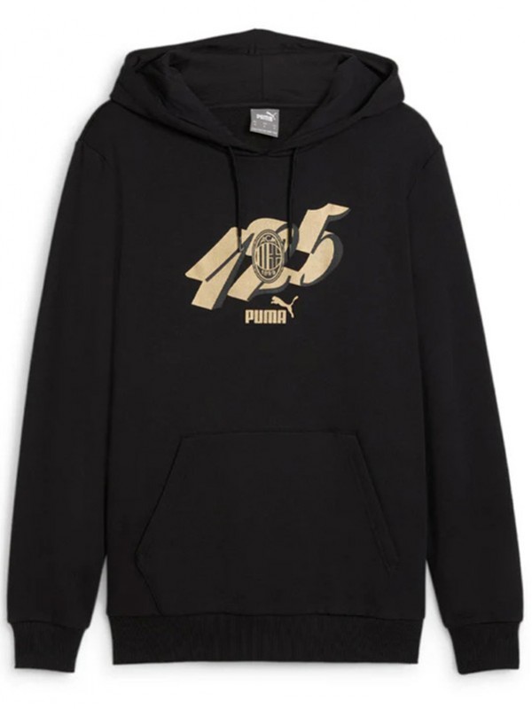 AC milan veste à capuche 125e anniversaire vêtements de sport de football survêtement d'entraînement pour hommes kit noir manteau de football en plein air 2025-2026