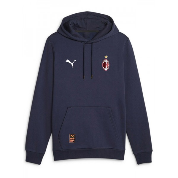 AC milan veste à capuche football vêtements de sport survêtement hommes formation indigo kit extérieur football manteau 2025-2026