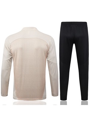 AC milan tracksuit soccer suit sports set zipper-necked light gray uniform men's clothes football training kit 2024-2025