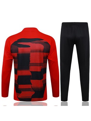 AC milan tracksuit soccer suit sports set zipper-necked uniform men's clothes football training red black kit 2024-2025