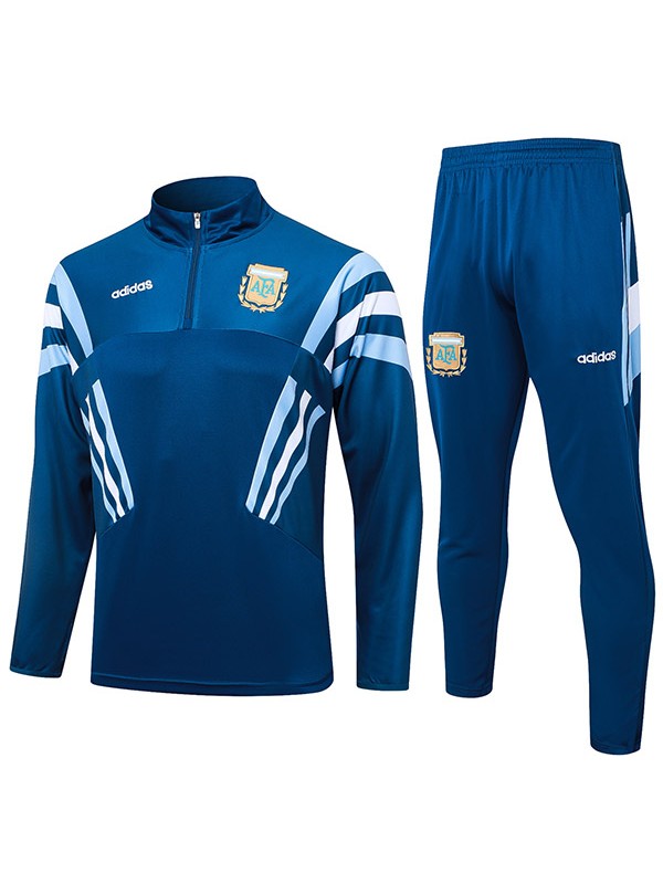 Argentina tracksuit soccer suit sports set zipper-necked uniform men's dark blue clothes football training kit 2024-2025