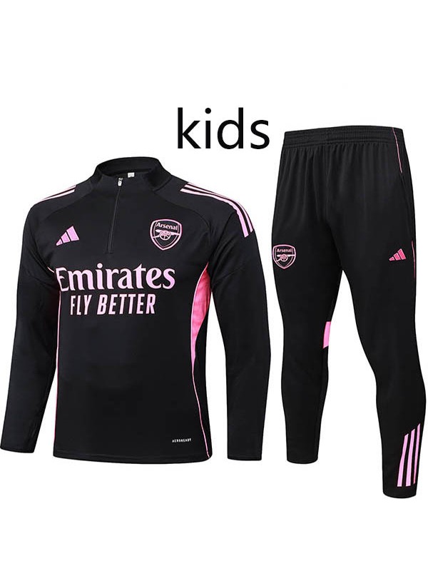 Arsenal ensemble survêtement noir pour enfants tenue d'entraînement mini 2025-2026