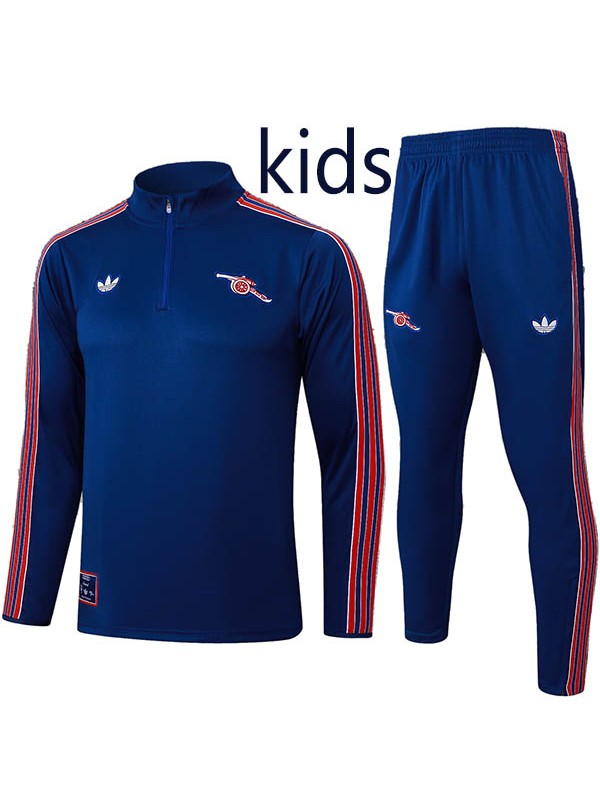Arsenal ensemble survêtement enfant uniforme indigo pour jeunes mini kit d'entraînement 2025-2026