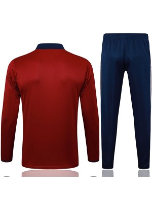 Arsenal survêtement de football ensemble de sport demi-zip col marron uniforme pour hommes vêtements d'entraînement de football 2025-2026