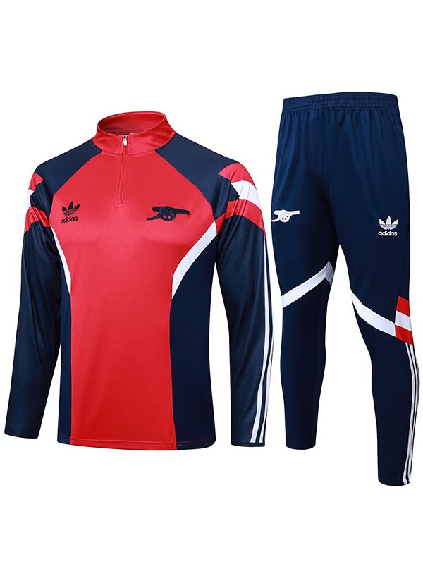 Arsenal survêtement de football pantalon costume ensemble de sport demi-fermeture éclair col uniforme hommes rouge marine vêtements kit d'entraînement de football 2024-2025