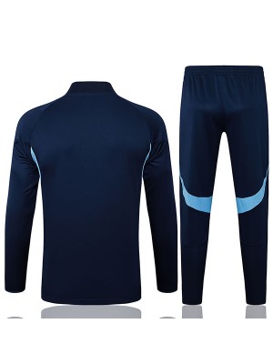 Arsenal survêtement de football ensemble de sport col zippé uniforme bleu marine vêtements pour hommes kit d'entraînement de football 2025-2026