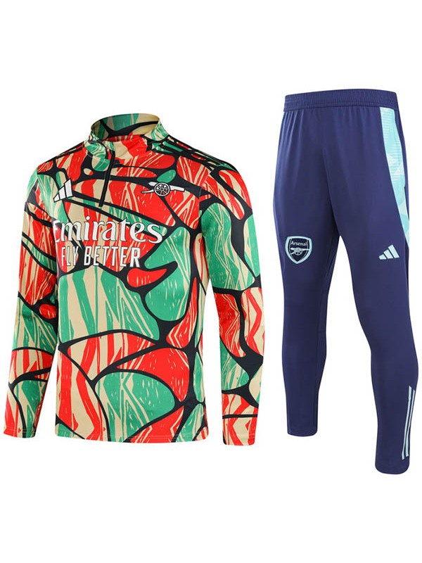 Arsenal tracksuit soccer suit sports set zipper-necked red green uniform men's clothes football training kit 2024-2025