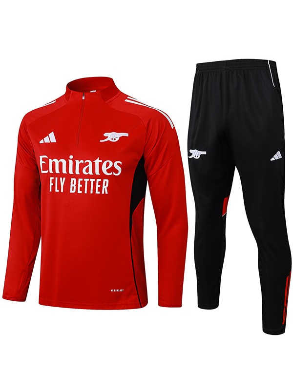 Arsenal survêtement de football ensemble de sport col zippé uniforme rouge vêtements pour hommes kit d'entraînement de football 2025-2026