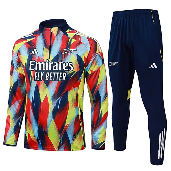 Arsenal survêtement de football ensemble de sport col zippé uniforme rouge et jaune vêtements pour hommes kit d'entraînement de football 2025-2026