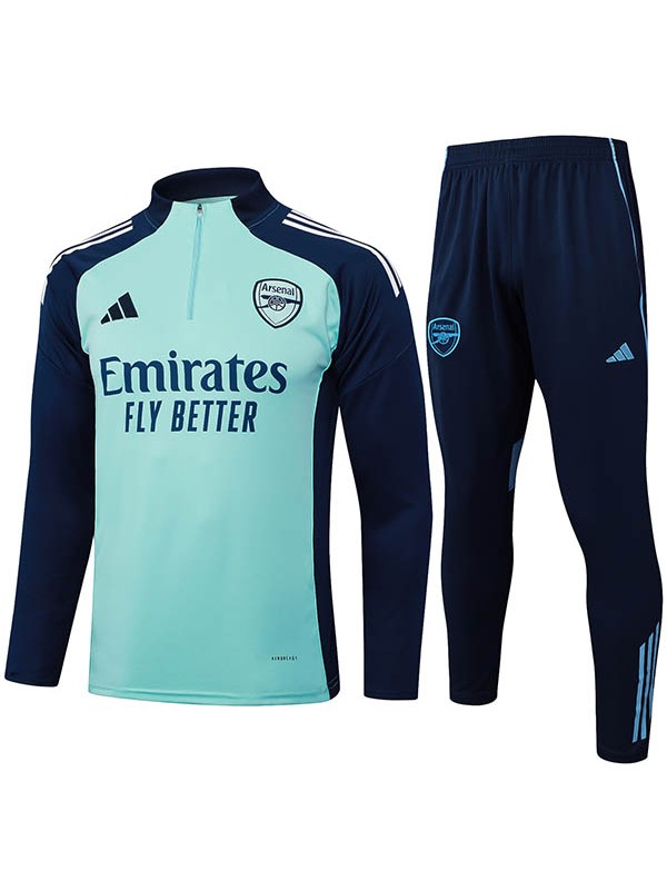 Arsenal survêtement de football ensemble de sport col zippé, bleu sarcelle bleu marine uniforme vêtements pour hommes kit d'entraînement de football 2025-2026