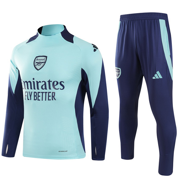 Arsenal tracksuit soccer suit sports set zipper-necked uniform men's light blue clothes football training kit 2024-2025