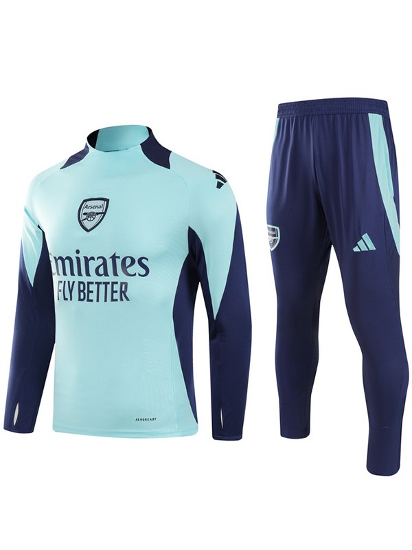 Arsenal tracksuit soccer suit sports set zipper-necked uniform men's light blue clothes football training kit 2024-2025