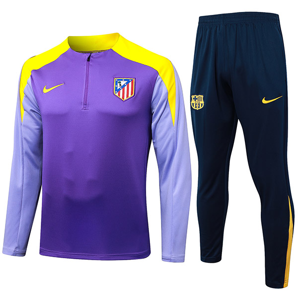 Atlético de Madrid tracksuit soccer suit sports set zip-necked uniform men's purple clothes football training kit 2025-2026