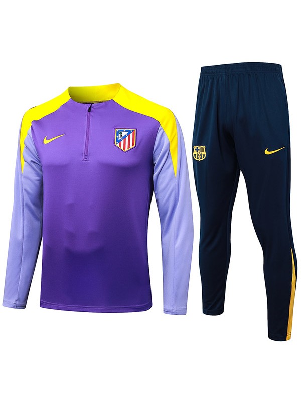 Atlético de Madrid tracksuit soccer suit sports set zip-necked uniform men's purple clothes football training kit 2025-2026