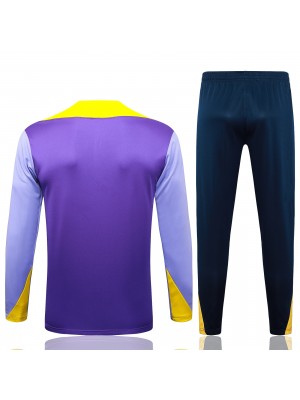 Atlético de Madrid tracksuit soccer suit sports set zip-necked uniform men's purple clothes football training kit 2025-2026