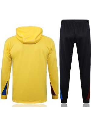 Barcelona veste à capuche de football survêtement de sport doré à demi-fermeture éclair kit d'entraînement pour hommes manteau de football d'extérieur athlétique 2024-2025