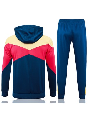 Barcelona hoodie jacket football sportswear tracksuit zipper-necked men's training kit navy red yellow outdoor uniform soccer coat 2024-2025