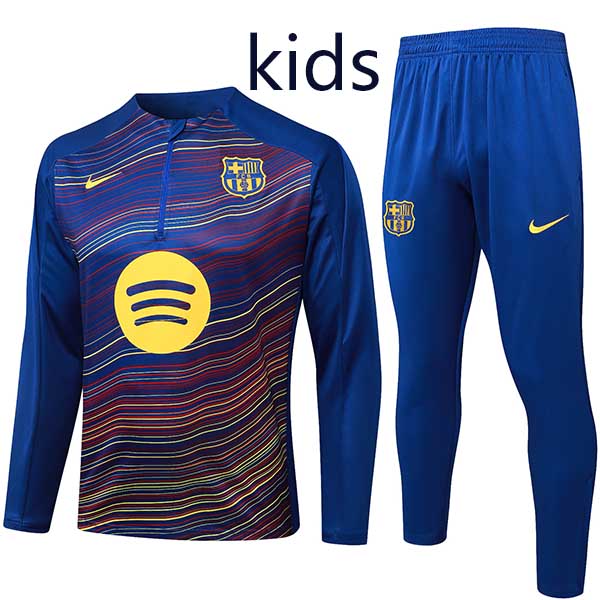 Barcelona ensemble survêtement enfant uniforme bleu pour jeunes mini kit d'entraînement 2025-2026