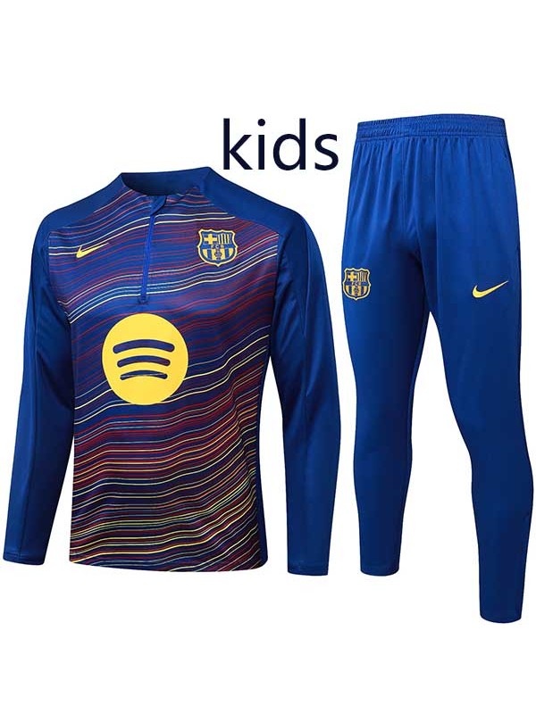 Barcelona ensemble survêtement enfant uniforme bleu pour jeunes mini kit d'entraînement 2025-2026