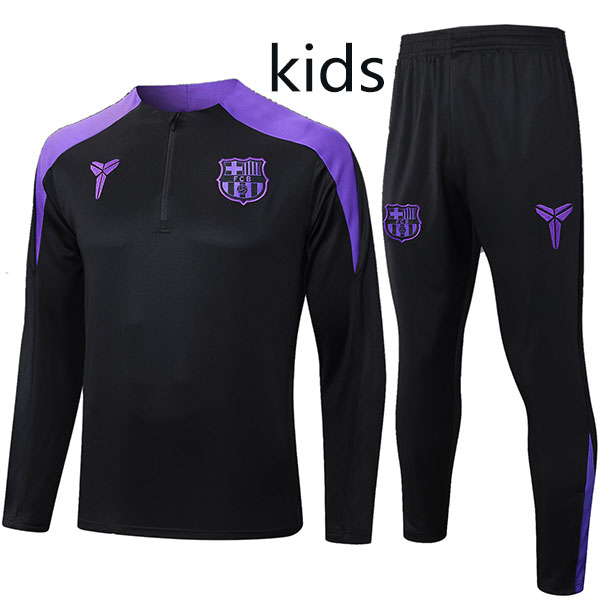 Barcelona ensemble survêtement enfant uniforme jeunesse mini tenue d'entraînement noire 2025-2026