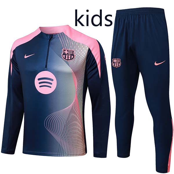 Barcelona ensemble survêtement enfant uniforme jeunes mini tenue d'entraînement indigo 2025-2026