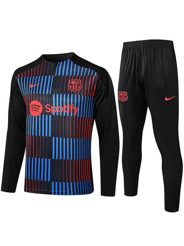 Barcelona survêtement pantalon de football costume ensemble de sport noir bleu rouge demi-fermeture éclair col uniforme vêtements pour hommes kit d'entraînement de football 2024-2025