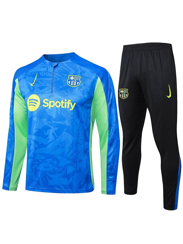 Barcelona survêtement pantalon de football costume ensemble de sports demi-fermeture éclair col bleu uniforme vêtements pour hommes kit d'entraînement de football 2024-2025