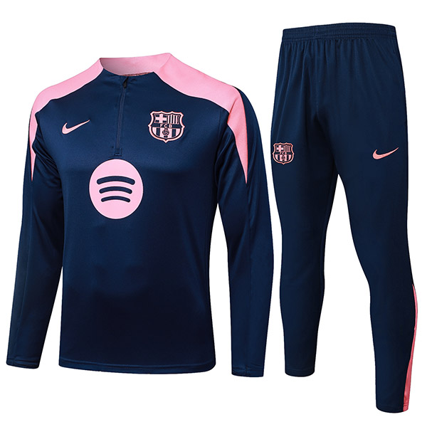 Barcelona survêtement pantalon de football costume ensemble de sport blu demi-fermeture éclair col uniforme vêtements pour hommes kit d'entraînement de football 2025-2026