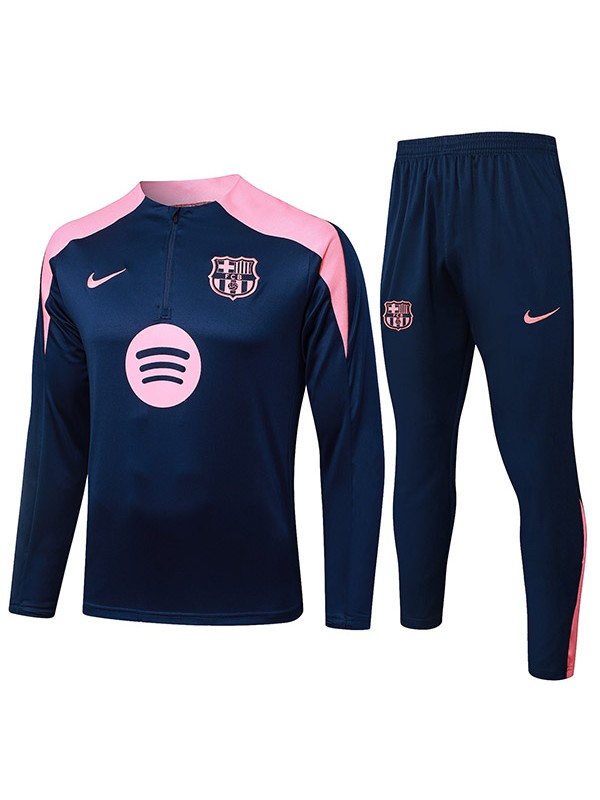 Barcelona survêtement pantalon de football costume ensemble de sport blu demi-fermeture éclair col uniforme vêtements pour hommes kit d'entraînement de football 2025-2026