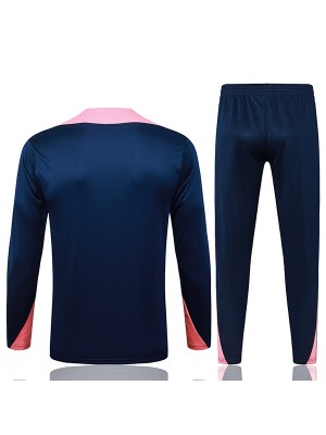 Barcelona survêtement pantalon de football costume ensemble de sport blu demi-fermeture éclair col uniforme vêtements pour hommes kit d'entraînement de football 2025-2026