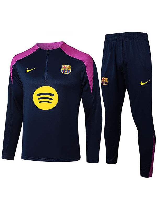 Barcelona survêtement de football pantalon ensemble de sport bleu sarcelle demi-fermeture éclair col uniforme vêtements pour hommes kit d'entraînement de football 2025-2026