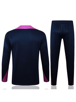 Barcelona survêtement de football pantalon ensemble de sport bleu sarcelle demi-fermeture éclair col uniforme vêtements pour hommes kit d'entraînement de football 2025-2026