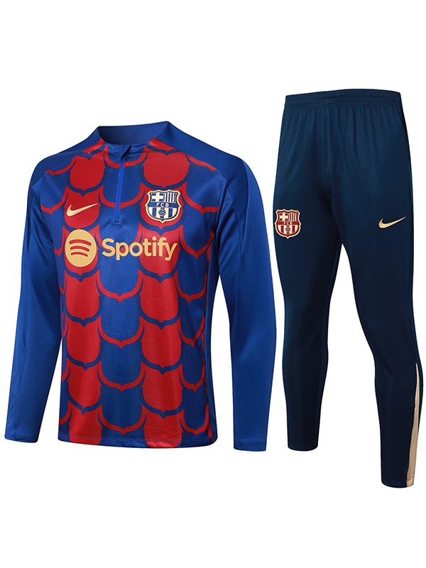 Barcelona tracksuit soccer suit sports set zipper-necked uniform men's clothes football training navy red kit 2024-2025