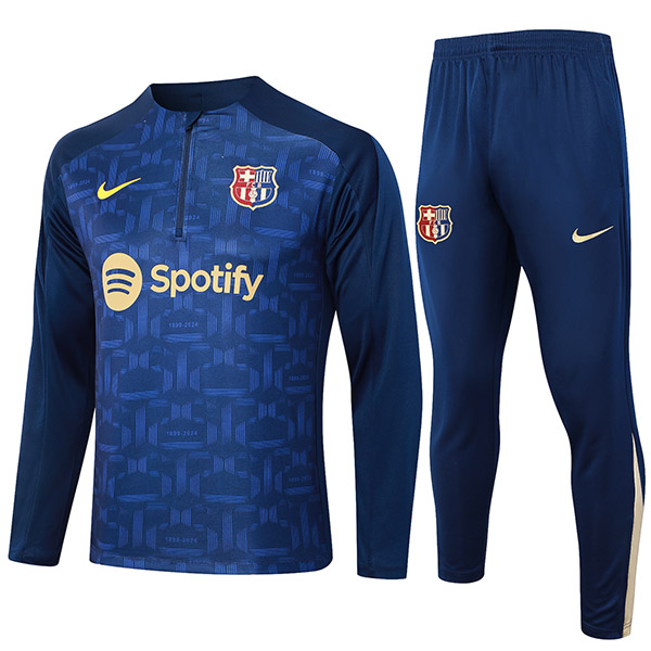 Barcelona tracksuit soccer suit sports set zipper-necked uniform men's clothes football training royal blue kit 2024-2025