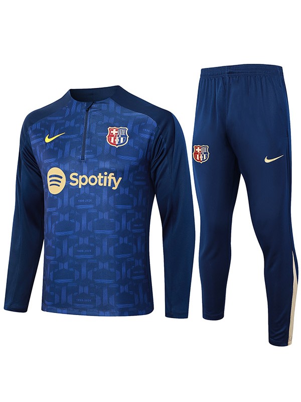 Barcelona tracksuit soccer suit sports set zipper-necked uniform men's clothes football training royal blue kit 2024-2025