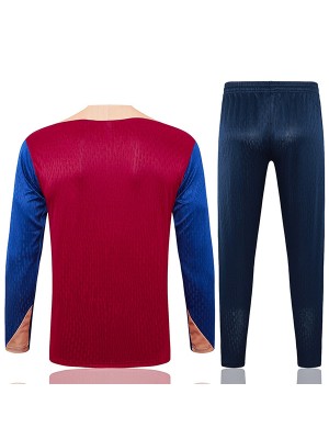 Barcelona tracksuit soccer suit sports set zipper-necked uniform men's red blue clothes football training kit 2024-2025