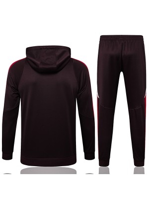 Bayern Munich veste à capuche survêtement de sport marron à demi-fermeture éclair kit d'entraînement pour hommes uniforme d'extérieur athlétique manteau de football 2024-2025