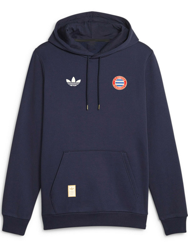 Bayern munich veste à capuche football vêtements de sport survêtement hommes formation indigo kit extérieur football manteau 2025-2026