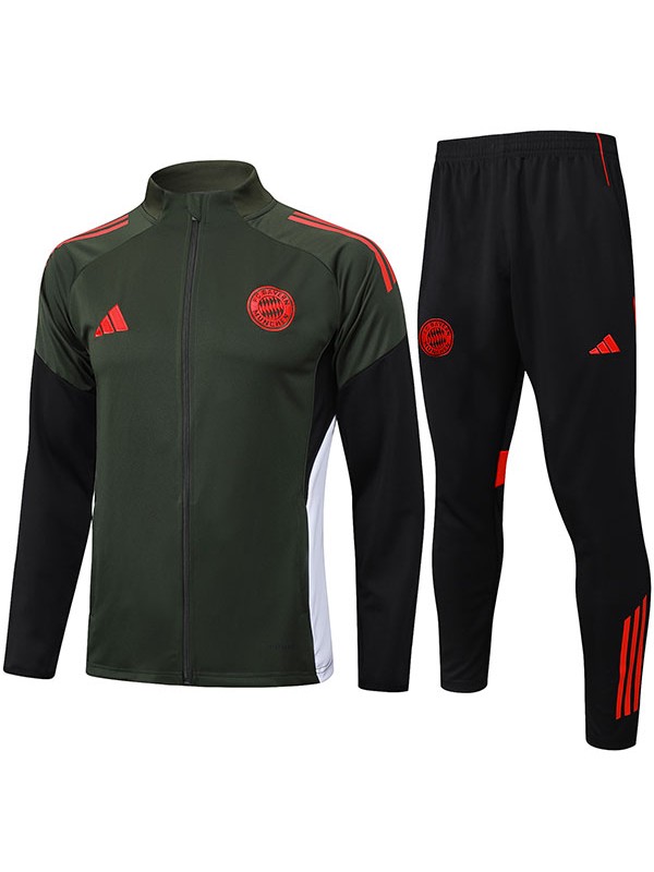 Bayern munich survêtement de football pantalon ensemble de sport noir et vert demi-fermeture éclail col uniforme vêtements pour hommes kit d'entraînement de football 2025-2026