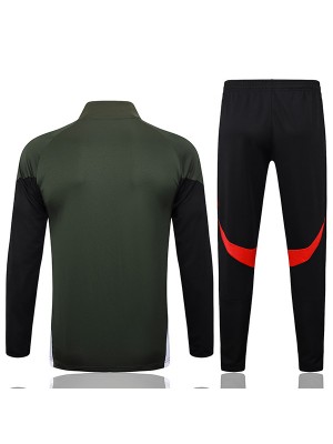 Bayern munich survêtement de football pantalon ensemble de sport noir et vert demi-fermeture éclail col uniforme vêtements pour hommes kit d'entraînement de football 2025-2026