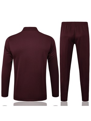 Bayern munich survêtement de football ensemble de sport col zippé uniforme marron vêtements pour hommes kit d'entraînement de football 2025-2026