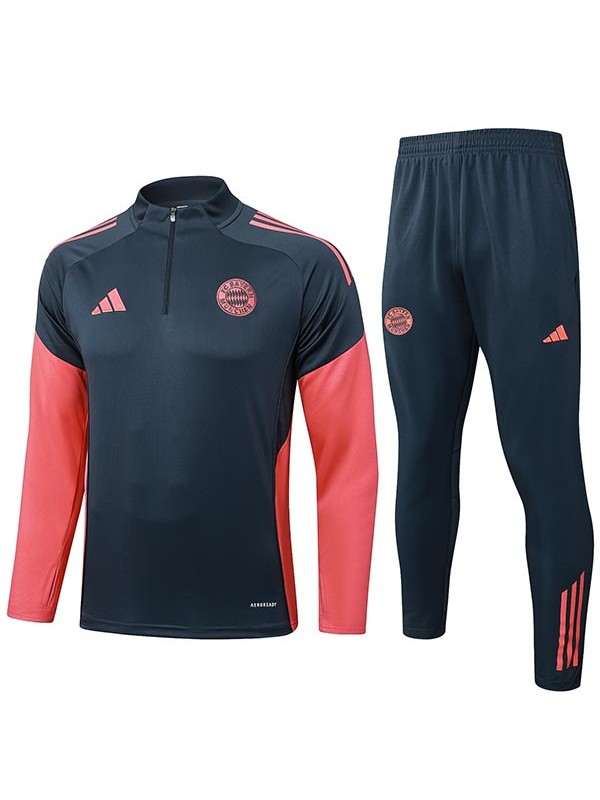 Bayern Munich tracksuit soccer suit sports set zipper-necked uniform men's clothes football training gray red kit 2025-2026