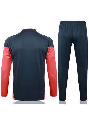 Bayern Munich tracksuit soccer suit sports set zipper-necked uniform men's clothes football training gray red kit 2025-2026