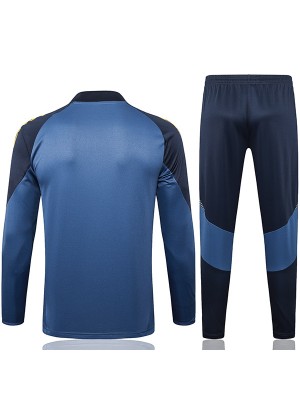 Boca Juniors survêtement de football ensemble de sport col zippé uniforme bleu marine foncé vêtements pour hommes kit d'entraînement de football 2024-2025
