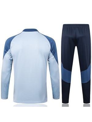 Boca Juniors survêtement de football ensemble de sport col zippé gris marine uniforme vêtements pour hommes kit d'entraînement de football 2024-2025
